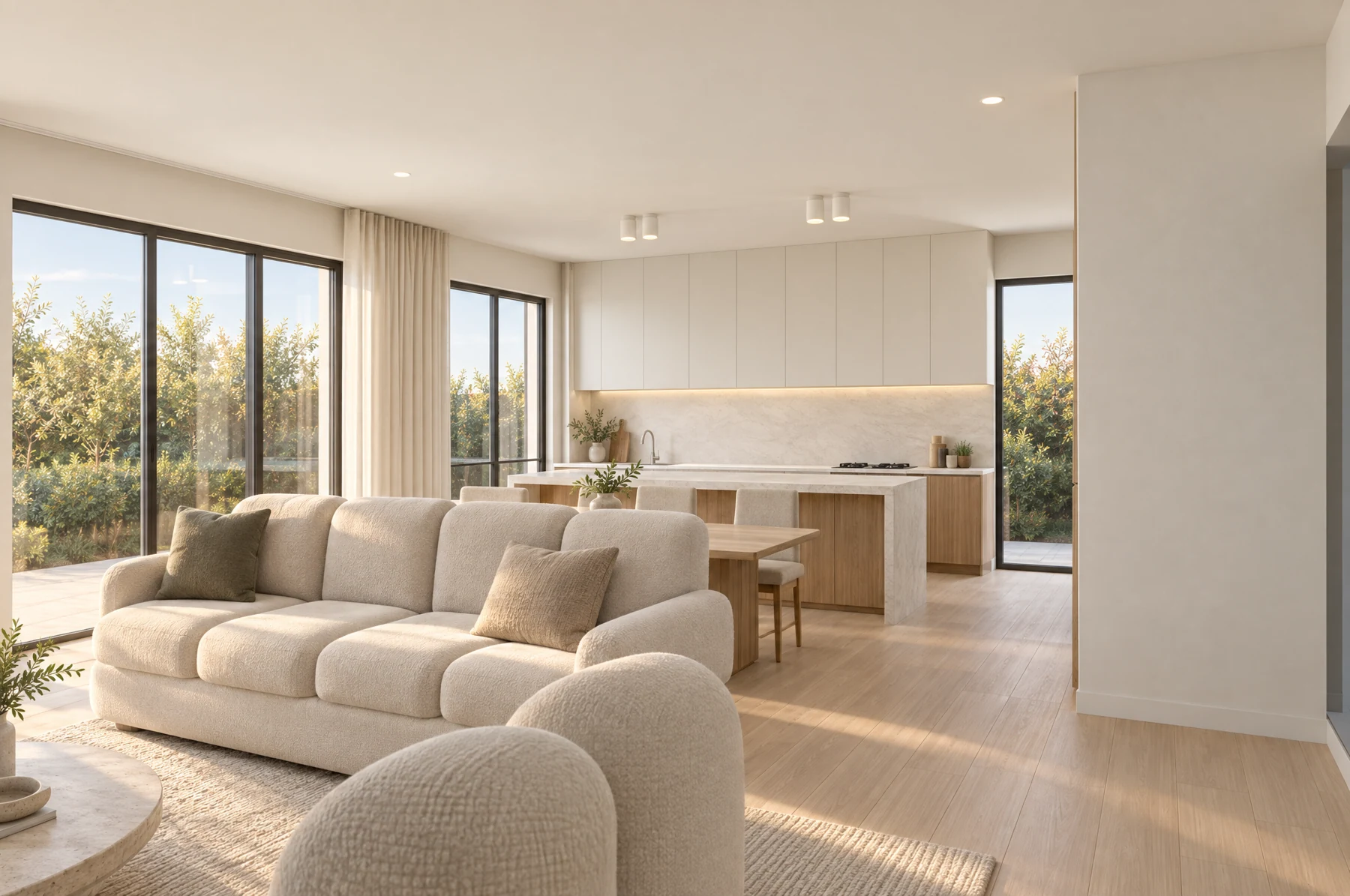 Living room & kitchen